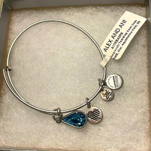 Alex & Ani Anchor Charm Silver Bangle Bracelet Jewelry Nautical Beach Boat